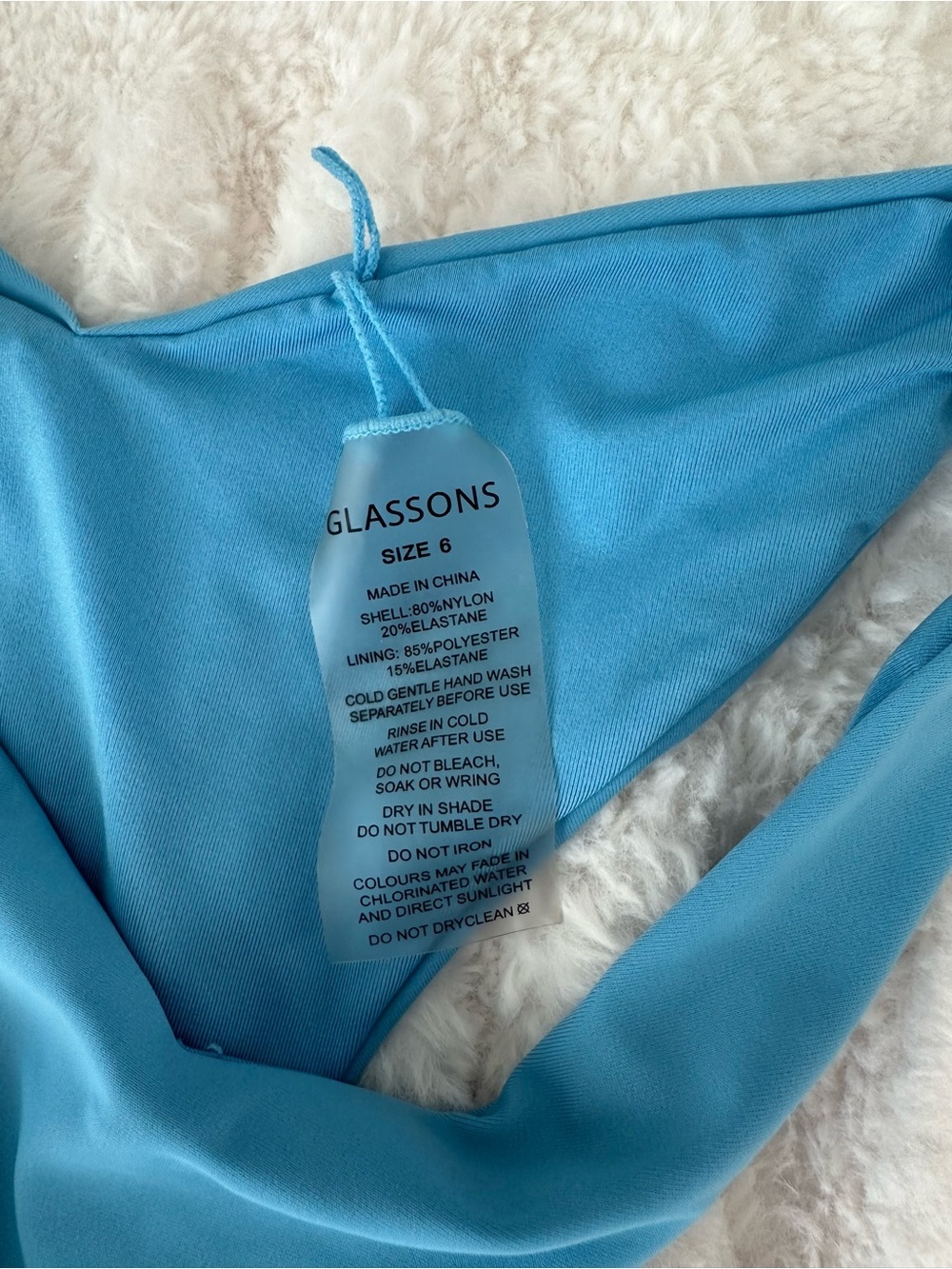 Glassons Blue V-Front Bikini Bottom Size 6 - Picture 3 of 4